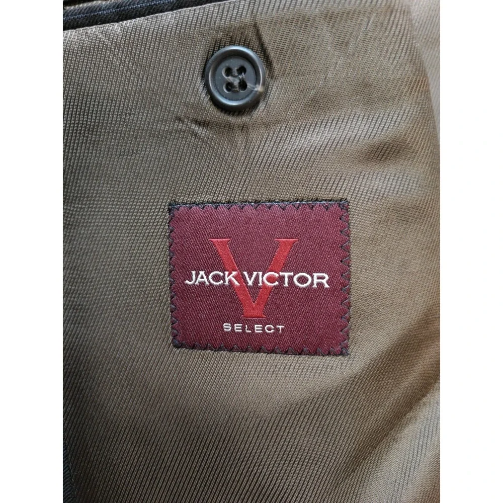 Jack Victor Mens Wool Sports Coat 44L Brown Stripe Canada 2 Button Blazer